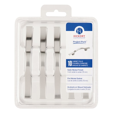 Hickory Hardware Pull 3 Inch Center to Center, 10PK VP135-SN